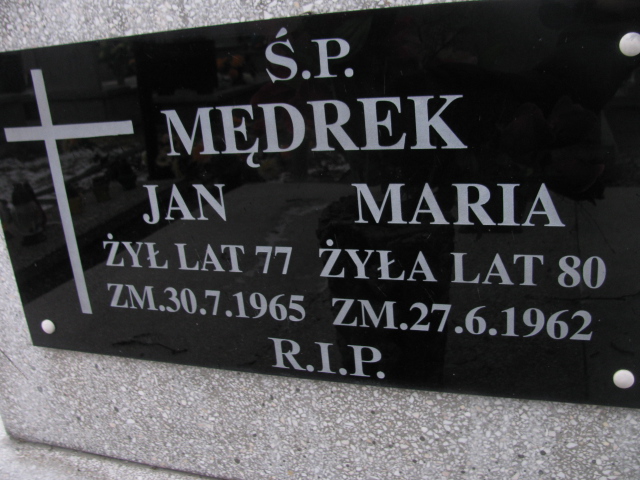 Maria Mędrek 1882 Chechło - Grobonet - Wyszukiwarka osób pochowanych