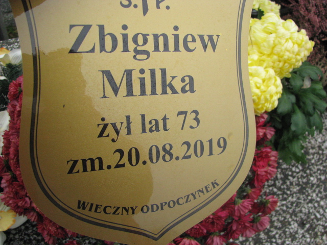 Zbigniew Antoni Milka  1946 Chechło - Grobonet - Wyszukiwarka osób pochowanych