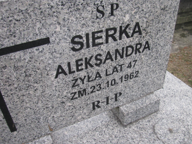 Aleksandra Sierka 1915 Chechło - Grobonet - Wyszukiwarka osób pochowanych