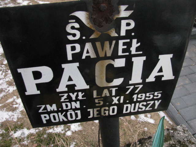 Paweł Pacia 1878 Chechło - Grobonet - Wyszukiwarka osób pochowanych