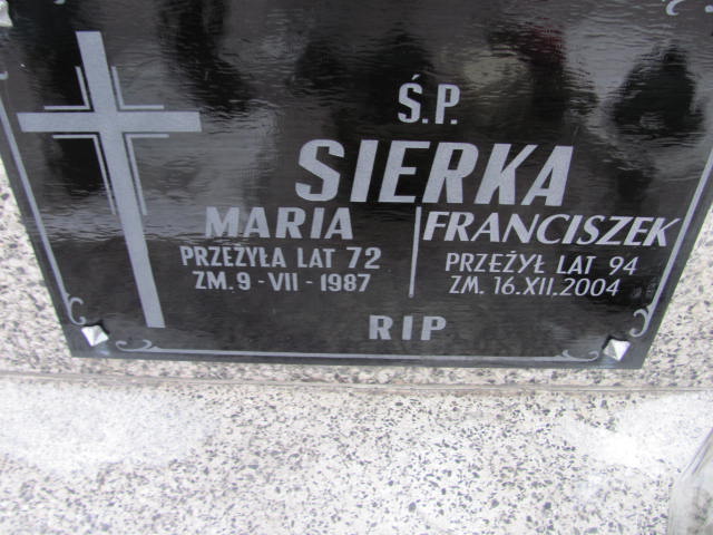 Franciszek Sierka 1910 Chechło - Grobonet - Wyszukiwarka osób pochowanych